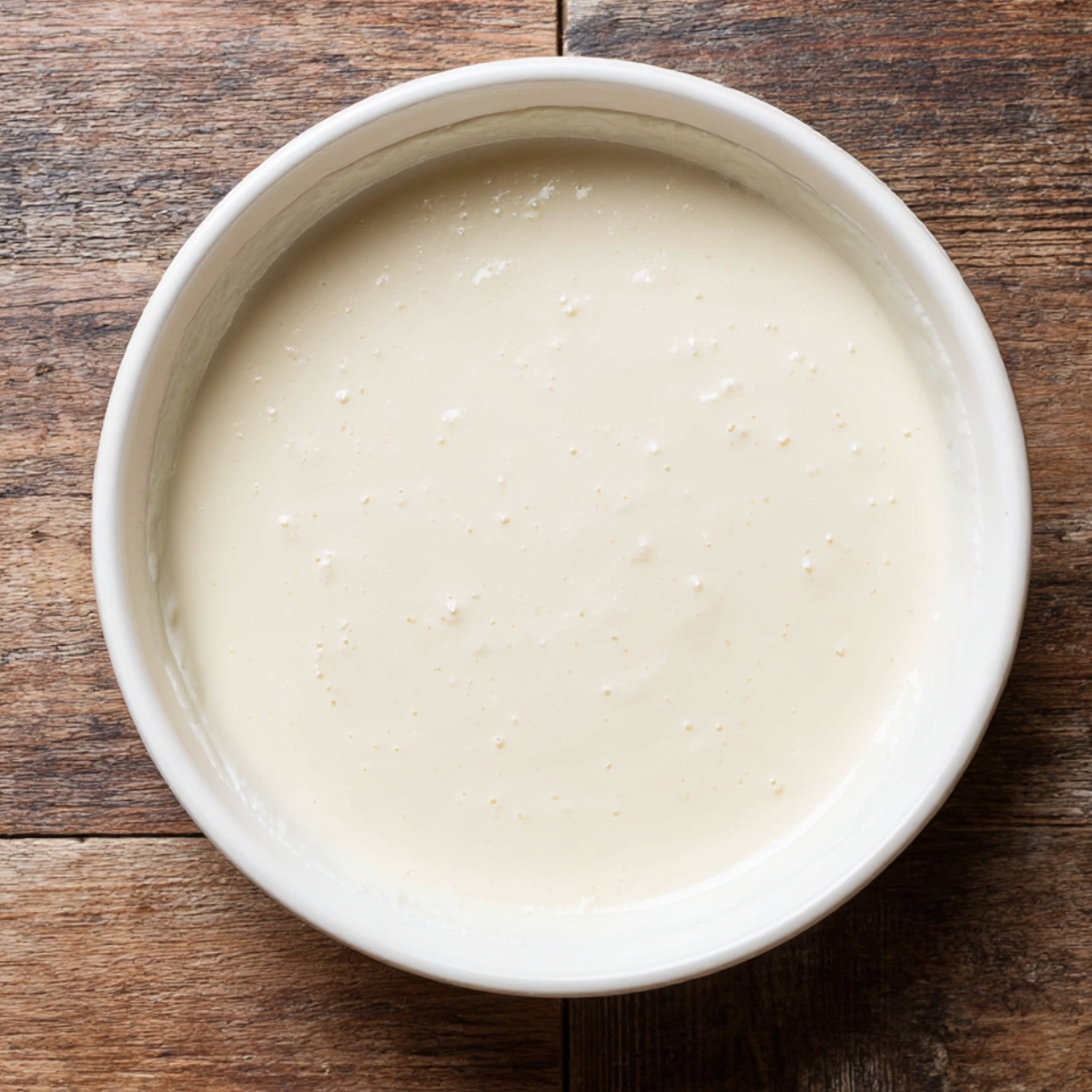 A creamy, smooth tiramisu base in a baking dish, ready to be layered with coffee-soaked ladyfingers and topped with cocoa powder, embodying the aesthetic of a classic Italian dessert